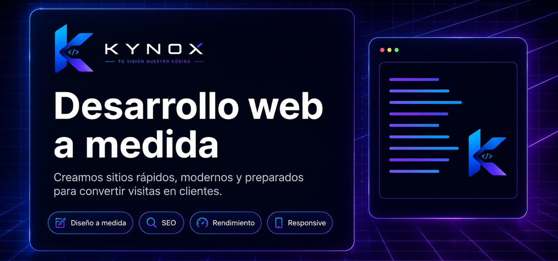 Vista de una solución de desarrollo web a medida de Kynox